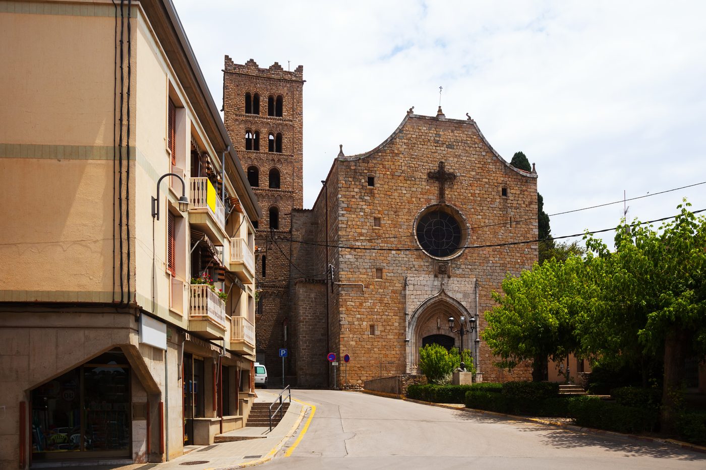 Historic brick library and church in Hobart